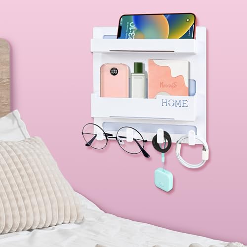 CHENYAOAI Bedside Shelf Accessories Organizer, Wall Mount Self Stick On, Cute Room Decor Aesthetic, Girls Room Decor, Cool Stuff for Bedroom Storage and Organization