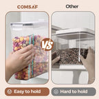 ComSaf 6.7Qt Cereal Storage Container Set of 2 - Ideal for Home Cooks Storing Cereal and Organized Families Organizing Bulk Food，Large Cereal Dispenser Keeps Pantry and Kitchen Countertop Neat - size: 6.7Qt-Rectangle