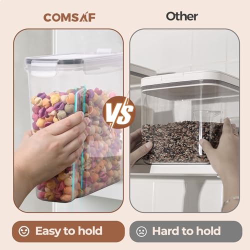 ComSaf 6.7Qt Cereal Storage Container Set of 2 - Ideal for Home Cooks Storing Cereal and Organized Families Organizing Bulk Food，Large Cereal Dispenser Keeps Pantry and Kitchen Countertop Neat - size: 6.7Qt-Rectangle