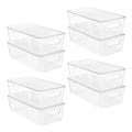 Vtopmart 8pcs Clear Organizers and Storage Bins with Lids, Stackable Plastic Storage Containers with Handles for Fridge, Freezer, Pantry, Cabinet, Kitchen Organization - size: With Lid