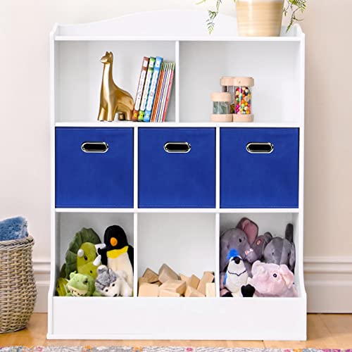 Dark Blue Fabric Storage Bins, Set of 3, 11x11x11, Foldable Cube Bins for Cloth or Accessory Storage - color: Dark Blue, size: 3 Pack