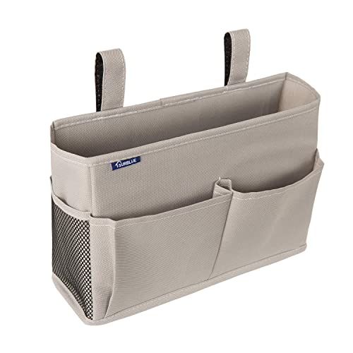 Surblue Bedside Caddy Hanging Bed Organizer Storage Bag Pocket for Bunk and Hospital Beds, College Dorm Rooms Baby Bed Rails,Camp 4 Pockets and 2 Hooks (Gray) - color: A-Grey, size: Small