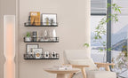 Amaoot Floating Shelves Set of 3, Home Wood Wall Shelf, Farmhouse Shelf for Bedroom, Wall Mounted Floating Shelf for Living Room, Bedroom, Bathroom, Kitchen, Office (Black 2) - color: Black 2