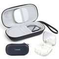 Luxtude Contact Lens Case, Glasses and Contact Case 2 in 1, Hard Shell Travel Contacts Cases with Mirror, Double Eyeglass Cases (Black) - color: Black-New Version