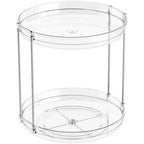 Yieach Clear 360 Rotating Bathroom Counter Organizer,2 Tier Spinning Perfume Organizer and Makeup Tower for Lotion,Hair,Face Skincare Beauty Products,Tiered Lazy Susan and Makeup Organizers for Vanity - style: Round