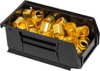 Akro-Mils 30220 AkroBins Plastic Storage Bins, Space-Saving Stackable Bins for Garage, Pantry, Craft Organization, 7" x 4" x 3", Black, 24-Pack - color: Black