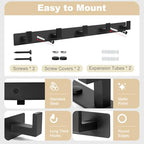 Coat Rack Wall Mount, Metal Coat Hanger with 5 Hooks, Heavy Duty, Black, 1 Pcs