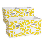 MAX Houser Fabric Storage Bins Cubes Baskets Containers with Dual Plastic Handles for Home Closet Bedroom Drawers Organizers, Foldable, Set of 4 (Yellow) - color: 28 yellow