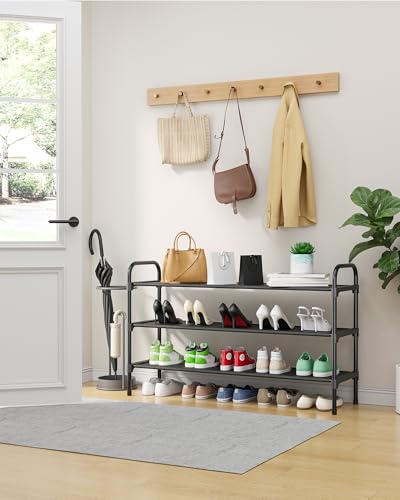 Kitsure Extra-Long Shoe Rack for Closet, Shoe Organizer for Front Door Entrance, Stackable Shoe Shelf, Detachable Closet Organizers and Storage, 39.0" Wide - 3 Tier, Black - color: Black, size: 39.0" Wide - 3 Tier