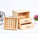 Pure Vie Wooden Essential Oil Storage Box Home Fragrance Carrier Case, Holds 90 Bottle (Fits 5-15ml) - Aromatherapy Organizer Makeup Nail Polish Perfume Container - Keep Your Oil Safe & Space Saver