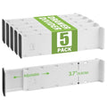 5 Pack Drawer Dividers 3.7" High Slim Organizers Expandable 14.8-25.6" Adjustable Separators for Shallow Drawers Kitchen Utensils Baby Clothes Underwear Storage-White - size: Long