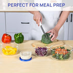 Vtopmart 4 Pack Glass Bowls with Lids (1, 2, 4, 7 Cup), Food Storage Containers, Meal Prep and Leftovers Keeper, Lunch Container, Microwave, Dishwasher & Freezer Safe