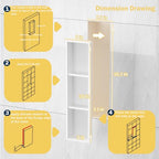 Narrow Shower Niche with Shelf，Stainless Steel recessed Wall Niche ，Three-Tier Shelves with Bathroom Storage/Remodel， Matte White （ 8"x 36"） - color: White, size: 36 * 8 in