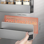 Cailoda Apartment Magnetic Organizer, Spice Rack, 4-Pack Gray Magnetic Shelf for Washer & Refrigerator, No Drill Space Saving Storage for Compact Kitchen, Laundry & Living Spaces