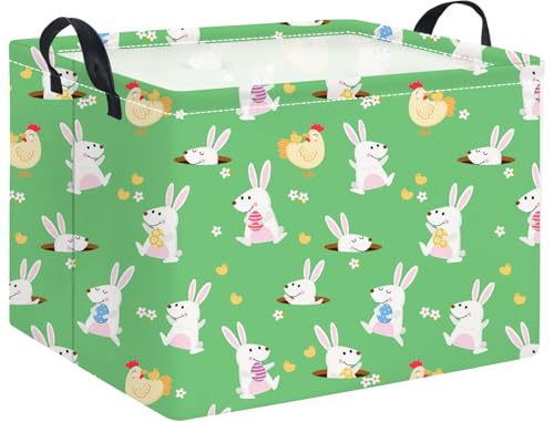 HIYAGON Rectangular Easter Basket for Kids Baby Easter Basket for Boys and Girls Cute Toy Storage Organizer Bin Box Room Decor(Cute Easter Basket) - color: Cute Easter Basket
