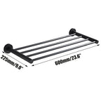 20 Inch Bathroom Towel Rack, Hotel Style Towel Racks for Bathroom Wall Mounted, Modern Towel Bar Rack, 2-Tier Towel Shelves, Black - color: Black, size: 20 Inches