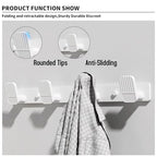 Coat Rack Wall Mount Coat Hooks - White Hook Rack with 4 Hooks Aluminum Wall Rack Hooks for Hanging Coat Hat Bag Towel Hanger Rustproof Coat Holder - color: White, size: Square 4 Hooks 1 Pack