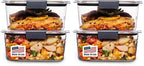 Rubbermaid Brilliance BPA-Free Food Storage Containers, Medium Deep, 4.7 Cup, Airtight & Leak-Proof, Microwave & Dishwasher Safe, 4 Count (Pack of 2) - size: 4.7 Cup