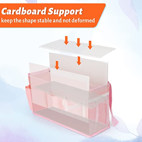 Loghot Bedside Caddy/Bedside Storage Bag Hanging Organizer for Bunk and Hospital Beds,Dorm Rooms Bed Rails,Can be Placed Glasses,Books,Mobile Phones,Keys (New Pink-1) - color: 1pc New Pink-1