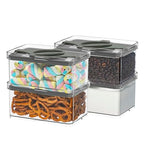 4-Pack Small Pantry Containers, 0.8 QT/0.76 L Clear SAN Food Storage Canisters with Twist-Lock Lids, Stackable for Sugar, Tea Bags, Seasoning, Nuts, Snacks (Black) - color: Black
