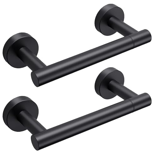 Day Moon™ - Toilet Paper Holder - Modern Roll Holder for Bathroom - 2 Pack - Wall Mount, Black - color: Matte Black, size: Classic 2 Pack