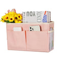 Bedside Caddy Hanging Storage with Water Bottle Holder for Bunk Bed Hospital Bed Dorm Rooms (Pink) - color: Pink