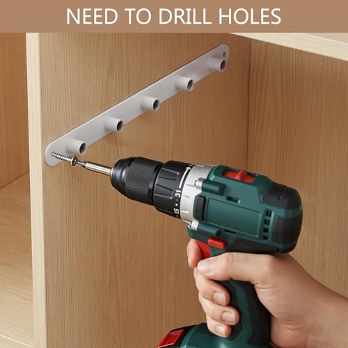 VanlonPro Expandable Closet Shelf Wall-Mounted Metal Storage Rack Adjustable Closet Rod DIY Divider Separator Space Saving for Cabinet Wardrobe Cupboard Kitchen Pantry Cupboard, 17.2-27.7 Inches - size: 43.8-70.4cm/17.2-27.7inches