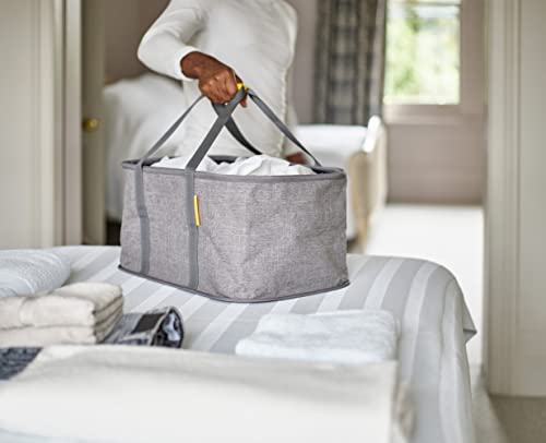 Joseph Joseph Hold-All - Collapsible Folding 35L/9.2 Gallon Washing Laundry Basket Bag, Durable Fabric, Moisture Resistant, Grey - color: Grey, size: 35L