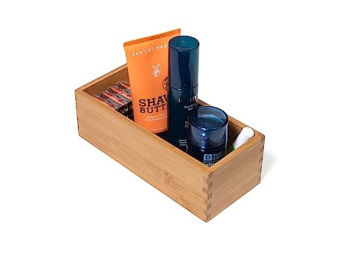 Lipper International Bamboo Wood Utensil Holder Storage Box for Cooking Tools, Makeup, or Office Supplies, 4" x 9 1/4" x 3" | (Pack of 6) - size: 4" x 9 1/4" x 3" (Pack of 6)