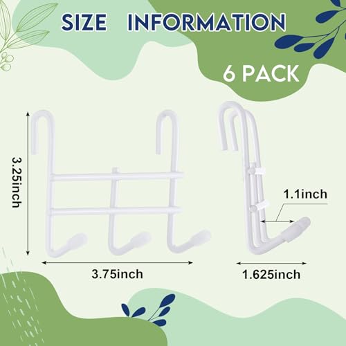 Teenyyou 6 Pack 3 Hook Attachment for Wire Shelving 3.75" l x 1.625" d x 3.25" h Wire Shelving Hooks Accessories Steel Hanging Rack Metal for Storage Organizer(White) - color: White