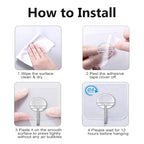 JINSHUNFA Adhesive Wall Hooks 13LB Heavy Duty No Drill Transparent Waterproof Hooks for Bathroom Kitchen Towel Coat 12 Pack - size: 12 Medium hooks