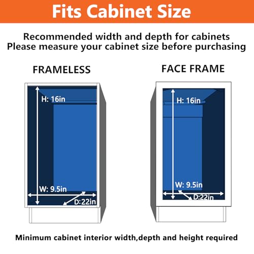 ROOMTEC Individual Pull Out Cabinet Organizer (9" W x 21½" D), 2 Tier Spice Rack Organizer for Cabinet, Slide Out Drawer Pantry Shelf Organization and Storage for Kitchen Bathroom - color: 2 Tier, size: 9"W x 21½"D