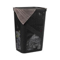 Mind Reader Slim Laundry Hamper with Lid, 60L Clothes Basket, Ventilated Plastic, Black - color: Black, size: Single