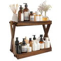Wood Countertop Shelf Organizer, 2 Tier Wooden Shelf for Coffee Bar Accessories, Kitchen Spice Rack Organizer, Condiment Storage Caddy for Home, Office, Bathroom counter