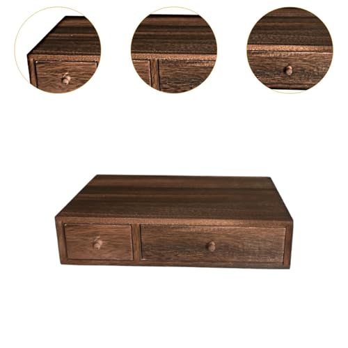 Wood Desktop Organizer Office Supplies Organizer with Drawer Versatile Cosmetic Organizer for Sticky Notes Stamps Paper Clips, 2 Drawer - color: 2 Drawer