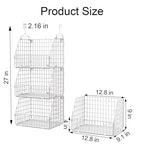 PUPPYCUTE Hanging Closet Organizer and Storage, Clothes Hanging Shelves Wire Baskets for Clothing Sweaters Purse Handbags Shoes White 3 Tier - size: For closet-3 pcs