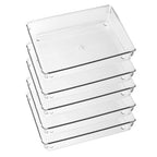 5 Pack Clear Plastic Drawer Organizer Tray Cutlery Utensil Makeups Drawer Silverware Organizers 6" X 9" - size: 5 Pack 6"x9" Clear Plastic