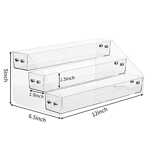 Acrylic Spice Rack, Tiered Spice Rack Shelf Seasoning Organizer for Countertop, Cabinet, Pantry, Kitchen Storage - 3 Tier - color: 1PCS, size: 3Tier