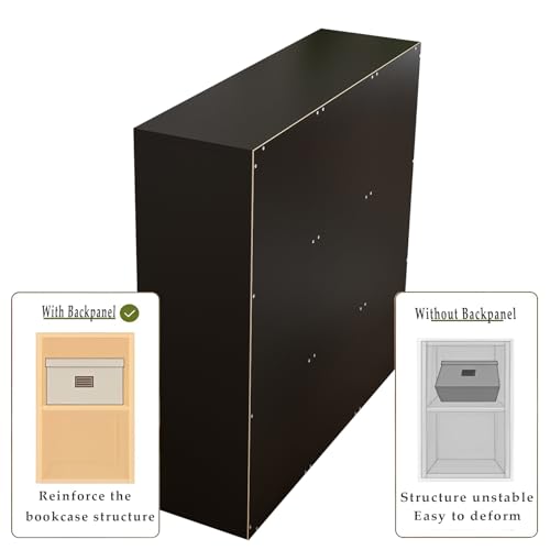 OSCHF 9-Cube Storage Shelf Bookcase - Wooden 3-Tier Free Standing Open Bookshelf for Home and Office, Organizer Cabinet in Black - color: Black, size: 9-Cube