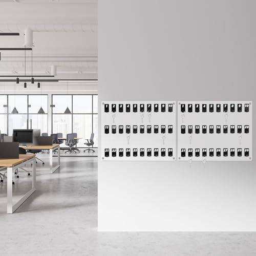 Beeveer Acrylic Key Board with 30 No. Hooks Wall Mount Key Rack Holder Hanger Storage Collection for School, Garage, Car Dealer, Office, Hotel, Real Estate(Transparent) - color: Transparent, size: 30 Hooks