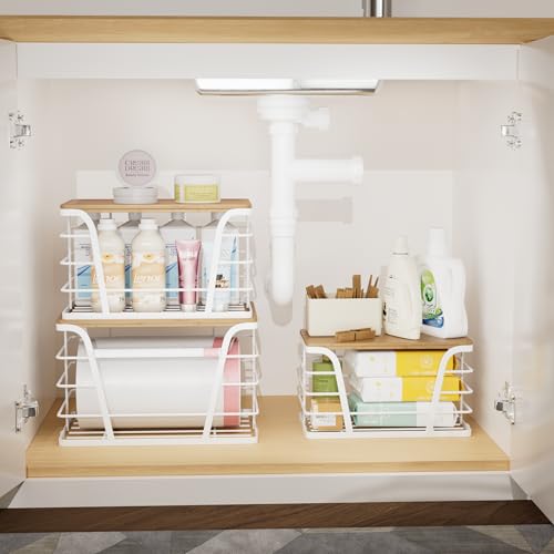 TIDIIABODE 3 Pack Trash Bag Holder Dispenser,Kitchen Organization and Storage, Stackable Storage Bins with Lids, White - color: 3-Pack-XL&L&S-White