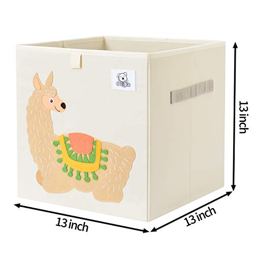 CLCROBD Foldable Animal Cube Storage Bins Fabric Toy Box/Chest/Organizer for Toddler/Kids Nursery, Playroom, 13 inch (Alpaca) - color: Alpaca