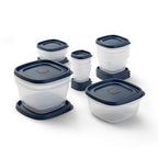 Rubbermaid Easy Find Lids® Food Storage Containers with Vented Lids, 26 Piece Set, Blue