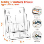FUCDTEFC Acrylic Brochure Holder 8.5x11 & 4 x9 Inches, Clear 2 Tier Literature Magazine Stand Brochure Display Stand w Removable Divider Universal, Pamphlet Flyer Holder for Wall Mount or Countertop