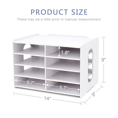 SONGWAY Desktop Mail Sorter Organizer - Small File Storage with 8 Compartments, Desk Bill Organizer, Journal Size Paper Storage Rack for Home Office - size: 5-tier&8-slots