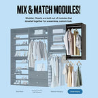 Modular Closets Vista Collection Double Hanging Wood Closet Organizer Unit (Grey, 21" Wide) - color: Grey, size: 21" Wide
