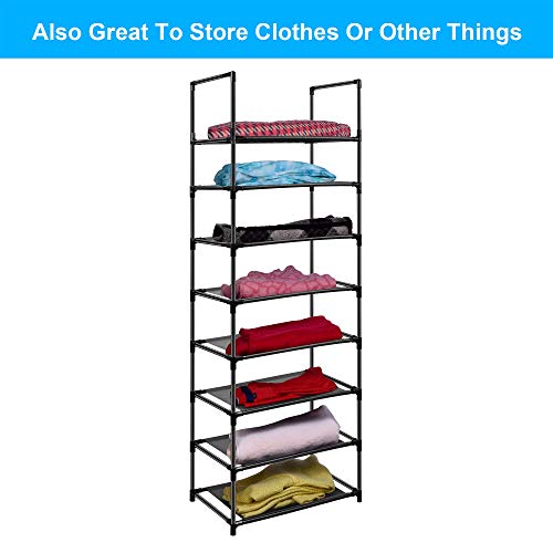 8 Tier Metal Sturdy Shoe Rack for Entryway/Closet, Stores 16-20 Pairs of Shoes, Multi-use Shelf Organizer for Space Saving Storage - size: 8 Tier