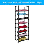 8 Tier Metal Sturdy Shoe Rack for Entryway/Closet, Stores 16-20 Pairs of Shoes, Multi-use Shelf Organizer for Space Saving Storage - size: 8 Tier