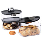 Progressive ProKeeper International Airtight Food Storage Container with Terracotta Disk for Freshness, Stackable & Dishwasher Safe, Ideal for Cookies, Baked Goods, & More 3 Quart, 3-Piece - size: 3-Piece, style: 3-Quart Prokeeper
