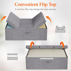 Lifewit 80L Under Bed Storage Containers, 9.8 Inch Tall Underbed Clothes Storage Organizer Bin with Sturdy Sidewalls, Bottom, 3 Lids, Deep Storage Drawer for Clothes, Shoes, Blankets, Pillows 2 Pack - size: 80L